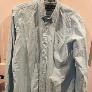 Ralph Lauren button up. light green. like new
